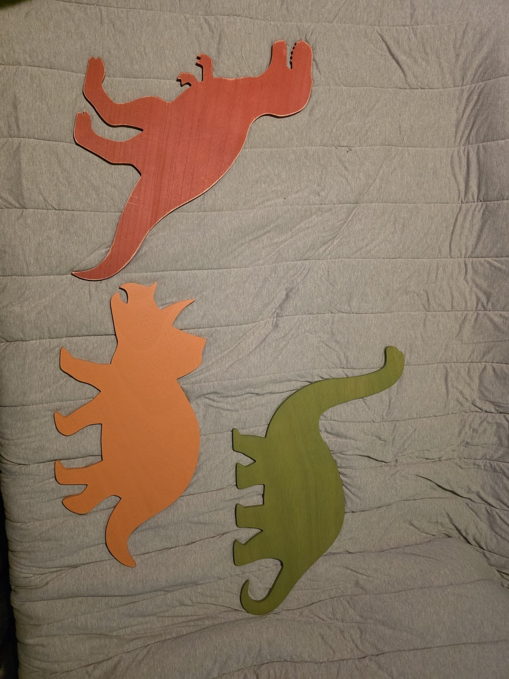 Decorative Wooden Dinosaur Wall Art - Multicolor